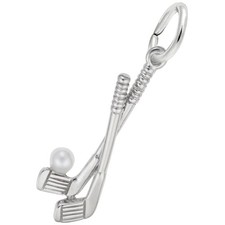 Sterling Silver Golf Clubs Charm - 21mm x 8mm