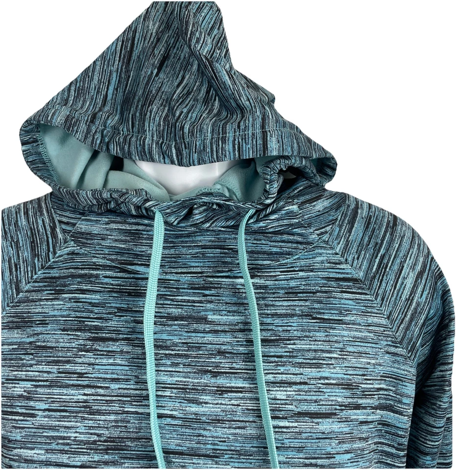 Sudadera con capucha pulóver de manga larga abigarrada azul jockey para mujer pequeña spandex Foto 3 de 4