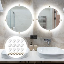 50 Pcs Glass Fixing Clamp Retainer Clip Mirror Fixings Mounting Round Clips