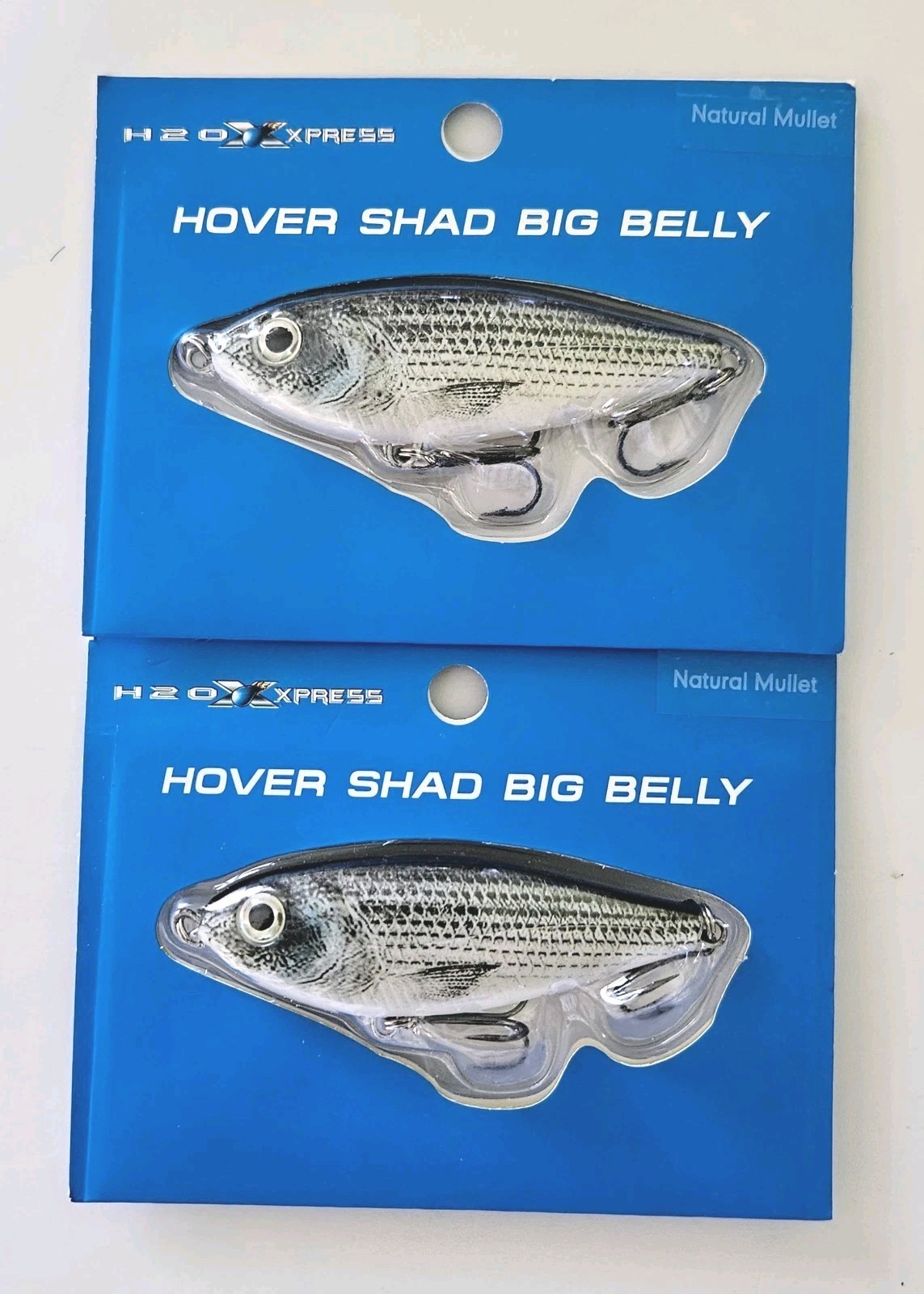 2 H2O Xpress Hover Shad Big Belly Saltwater Lures Color Is Natural Mullet New - Image 3