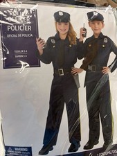Police Officer Halloween Costume Toddler Size 3-4. All Items In Bag New