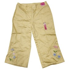 Gymboree Girl's Size 9 Yellow Capri Pants Embroidered Flower Sweet As Sugar NEW