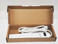 Amazon Basics Surge Protector Power Strip, 6-Outlet, 790 Joules, 6ft Cord, White