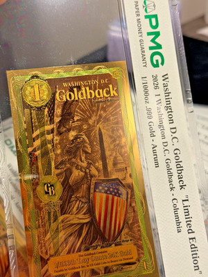 ERROR 2026 Washington DC 1 Goldback PMG Graded 68 COLORIZED Limited Edition RARE