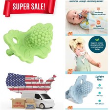 Mint RaZberry Teether - Hands-Free Silicone Pacifier for Baby's Teething Relief