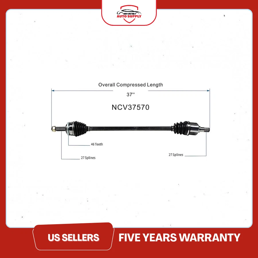 Оригинальная передняя правая ось CV NCV37570 в сборе для Hyundai Elantra 2007-2012 полный привод - Изображение 2 из 4