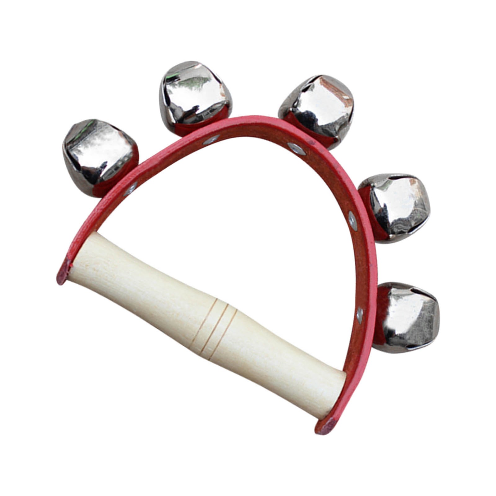 Wrist Shaking Bell 5 Bells Wooden Handle Handheld Sleigh Bell For Kindergart HEN