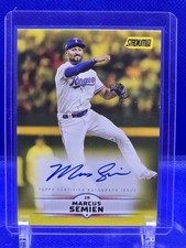 🔥 2025 Topps Stadium Club Autograph Yellow Marcus Semien #SCBA-MS Rangers 🔥