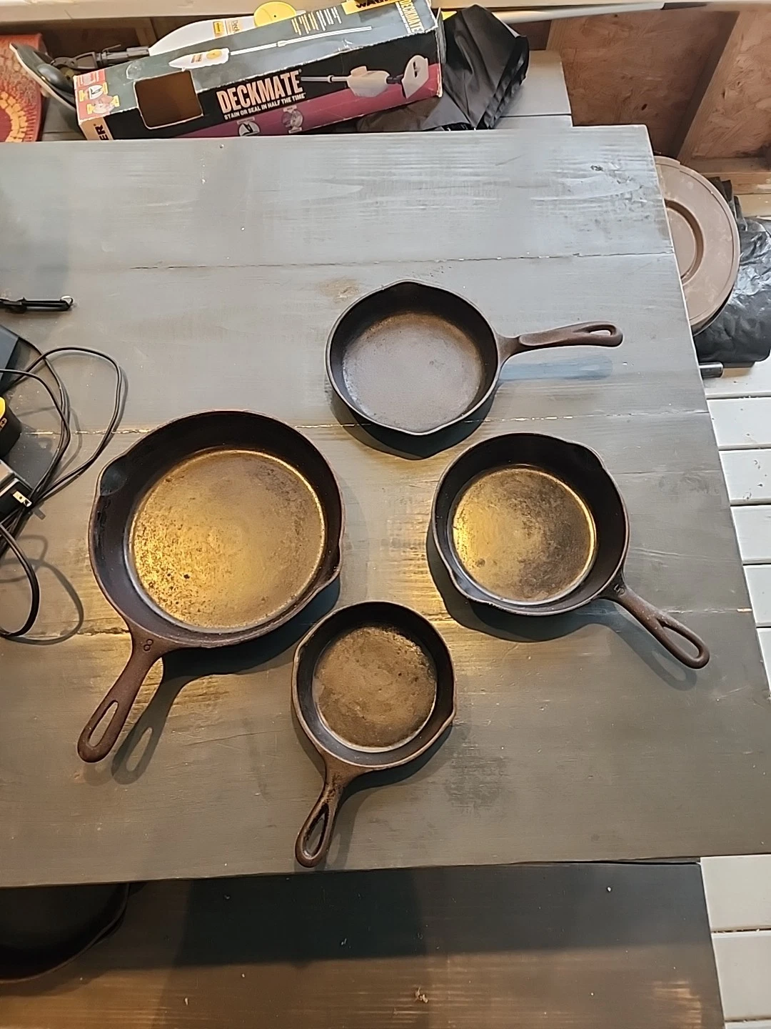 Vintage Cast Iron Skillets 10 1/2" , 2- Wagner 6 1/2" , 5" Lot Of 4 Pans
Opens in a new window or ta