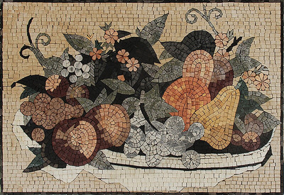 Mosaic Marble Kitchen Backsplash Fruits Home Tile Design Mural