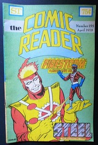 THE COMIC READER #155 STREET ENTERPRISES 1978 FIRESTORM/STEEL~FLASH back cvr vg+