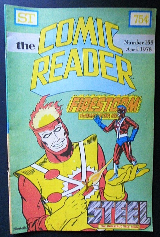 THE COMIC READER #155 STREET ENTERPRISES 1978 FIRESTORM/STEEL~FLASH back cvr vg+