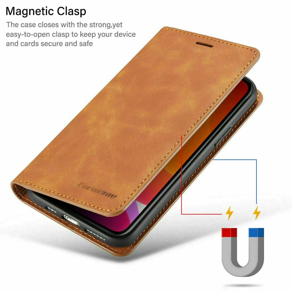 Magnetic Leather Wallet Phone Case For iPhone 16 15 14 17 13 12 11 Pro Max XR 8 - Image 3 of 4