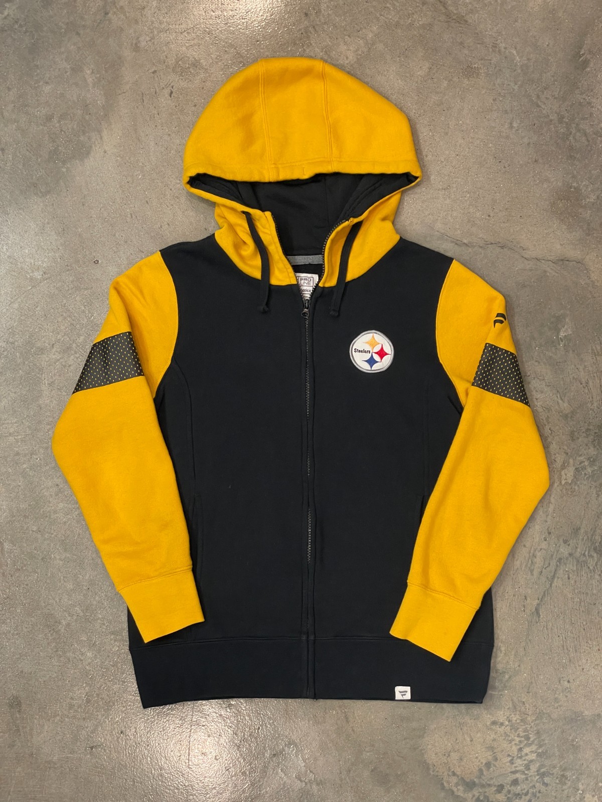 NFL Pro Line Steelers Jacket Womens S Black Yellow Full Zip Embroidered Logo