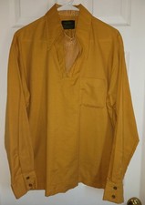 VTG Sears Men's Perma Prest Yellow Long Sleeve With Attached Ribbed Turtleneck L