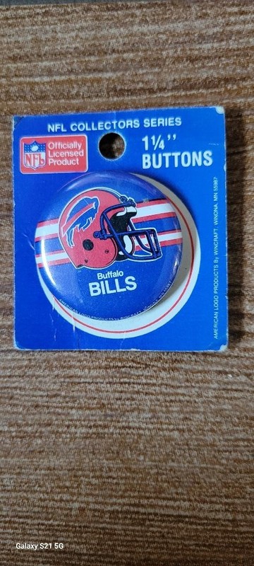 Vintage 1984 Wincraft BUFFALO BILLS NFL 1 1/4" Pinback Button w/ Backing-NM-RARE
