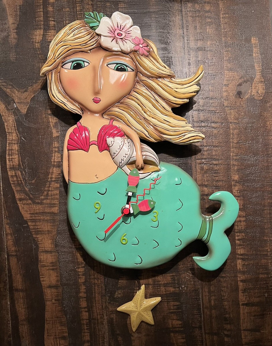 Allen Designs Shelley Mermaid Wall Clock Pendulum P1610
