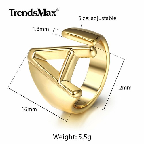 Gold Plated 26 Letters Open Knuckle Ring Fingle Adjustable Tiny Initial Alphabet - Bild 4 von 38