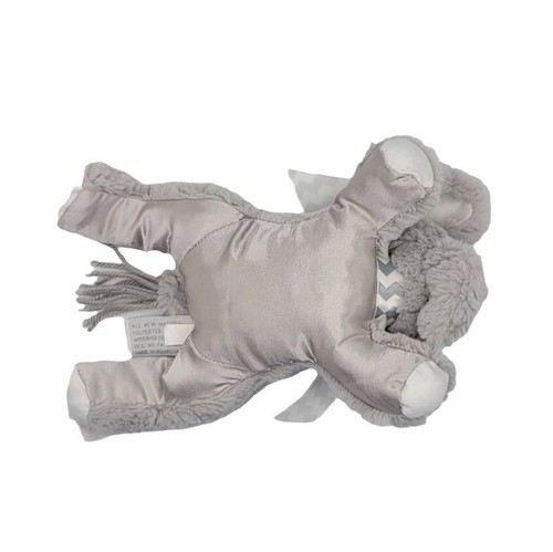 Bearington Baby Collection Elephant Rattle Plush Gray 10" Ribbon Lovey Spout - Picture 6 of 8