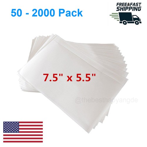 7.5" x 5.5" Clear Adhesive Packing List Shipping Label Envelopes
