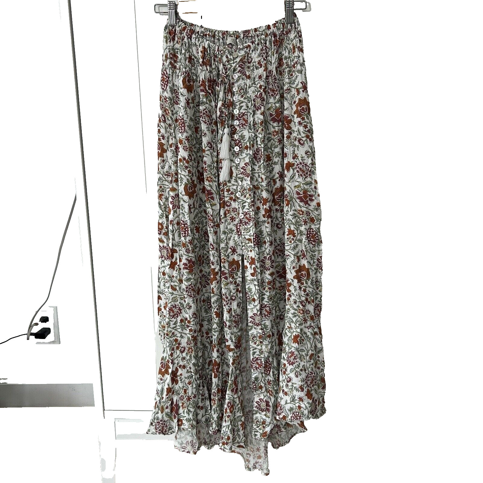 Rachel Zoe Maxi Skirt Size Small Prairie Cottage Floral Button