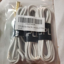 JUPLUHUAIR SHOE LACES -3 PAIR 01 White ROUND LACES 24 in New
