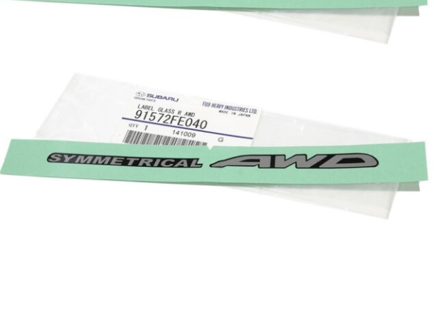 2005-2009 Subaru Impreza Symmetrical AWD Rear Window Label NEW