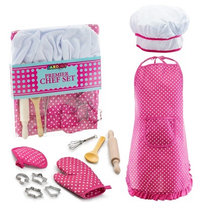 Complete Kids Cooking Baking Set 11 Pcs Apron For Little Girl