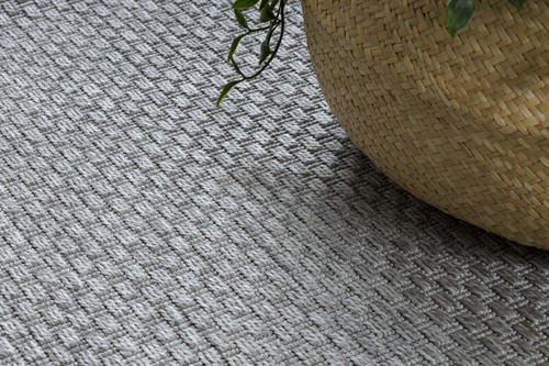 Modern Flat Woven Round RUG 'TIMO' practical easy to clean outdoor light grey - Imagen 8 de 11