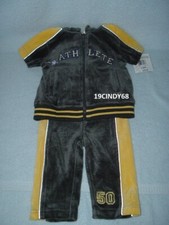 NEW WITH TAGS INFANT BOYS 2 PIECE HOOD "ATHLETE" BASEBALL OUTFIT-SIZE 3-6 MONTH