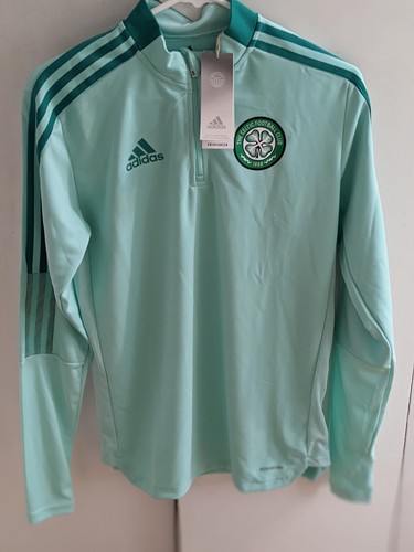 NWT Celtic Football Club Adidas 1/4 Zip Jacket Sz S Prime Green Color Scotland  - Afbeelding 1 van 5