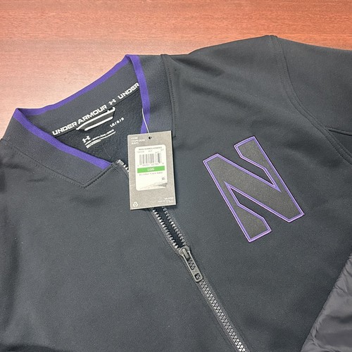 Under Armour Northwestern Fleece Bomber Men’s Size L Wildcats Jacket Active NWT