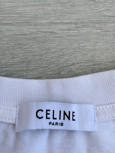 Camiseta Celine Paris blanca y negra con logotipo talla grande para hombre talla XS - Imagen 8 de 10
