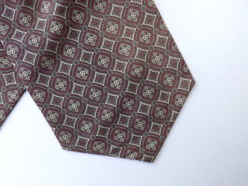 Vintage TOOTAL 1960s 1970s Cravat Ascot Burgundy Cream Patterned FREE P&P - Picture 4 of 10