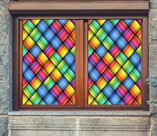 3D Color Texture ZHU238 Window Film Print Sticker Cling Stained Glass UV Zoe