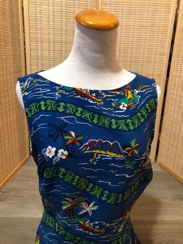 Sag Harbor Sleeveless Hawaiian Luau Dress Size 8 Lei Palm Tree Island (H483) - Picture 3 of 10