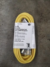 POWER FIRST 4GAC8 Ltd Ext Crd,25ft,14Ga,15A,SJTOW,Yel 4GAC8