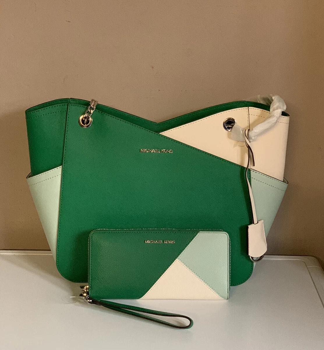 Michael kors jet set handbag green online
