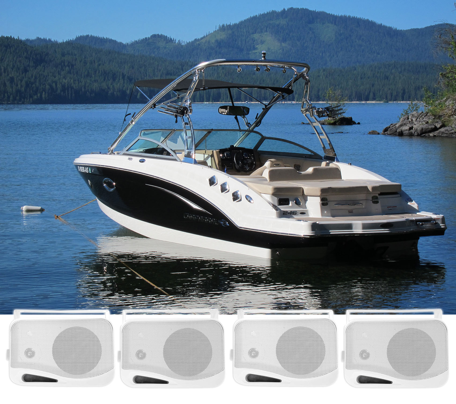 4 Rockville HP4S-8 4 Морских коробчатых динамика с поворотным кронштейном для лодок 13090₽