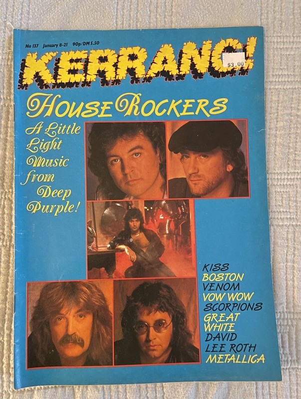 KERRANG NO. 137 January 1987 Deep Purple, KISS, Metallica, Scorpions, Venom