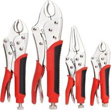 Locking Pliers Vice Grip 4 Piece Assorted Tools Vise Jaw Clamp Hand Tool Set NEW