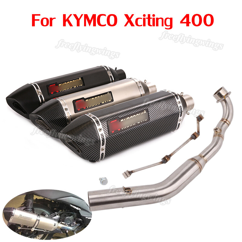 For KYMCO Xciting 400 Exhaust System Pipe Front Connection Muffler