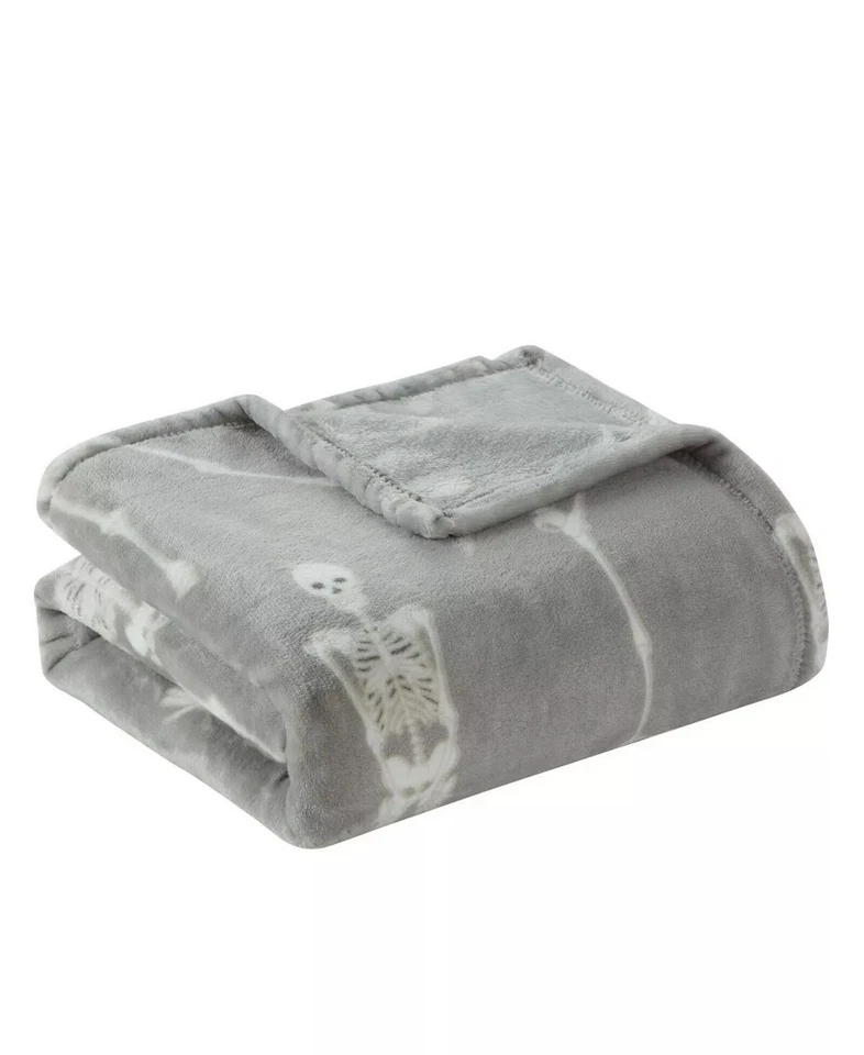 Kate Aurora Halloween Gris Bailando Esqueletos Ultra Peluche Gran Tamaño Acento Lanzamiento Foto 3 de 3