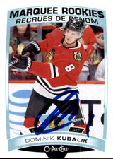 Dominik Kubalik Signed Auto 2019-20 O-Pee-Chee Rookie card Chicago Blackhawks. rookie card picture