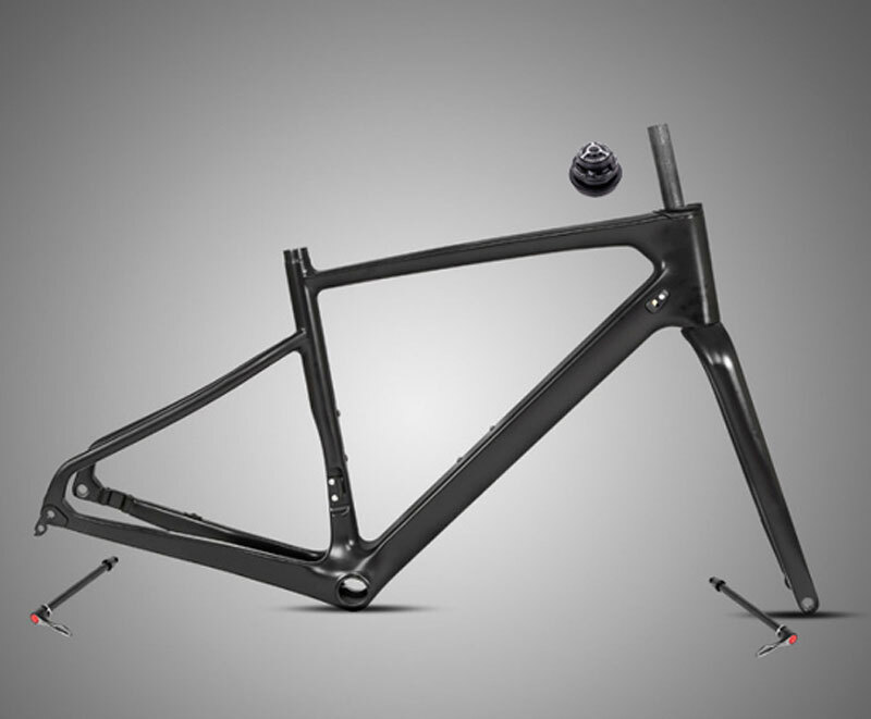 Carbon Bicycle Frameset Gravel 45C Tire Thru Axle 12x142mm Disc Brake Cyclocross