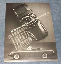 1976 MGB Vintage Ad "MGB Presents the Worlds Biggest Sunroof" MG