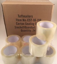 6 rolls Carton Sealing Clear Packing/Shipping/Box Tape- 1.6 Mil- 3" x 110 Yards