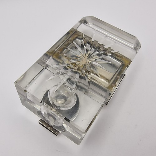 Antique Edwardian Solid Silver Mounted Glass Inkwell, Stamp Box & Pen Rest - Picture 19 of 24