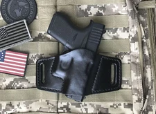 Leather Holster Fits Glock 42 - Off-Duty Pancake , Handmade Custom