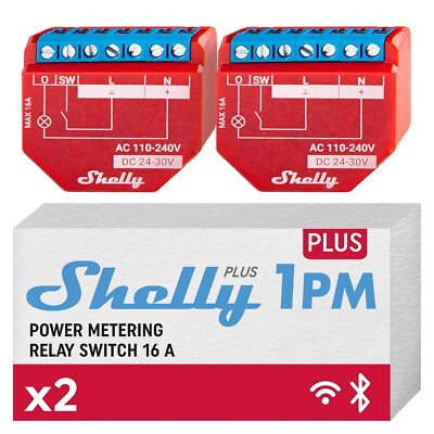 Shelly Plus 1PM | WiFi & Bluetooth Smart Relay Switch mit Leistungsmessung | Home